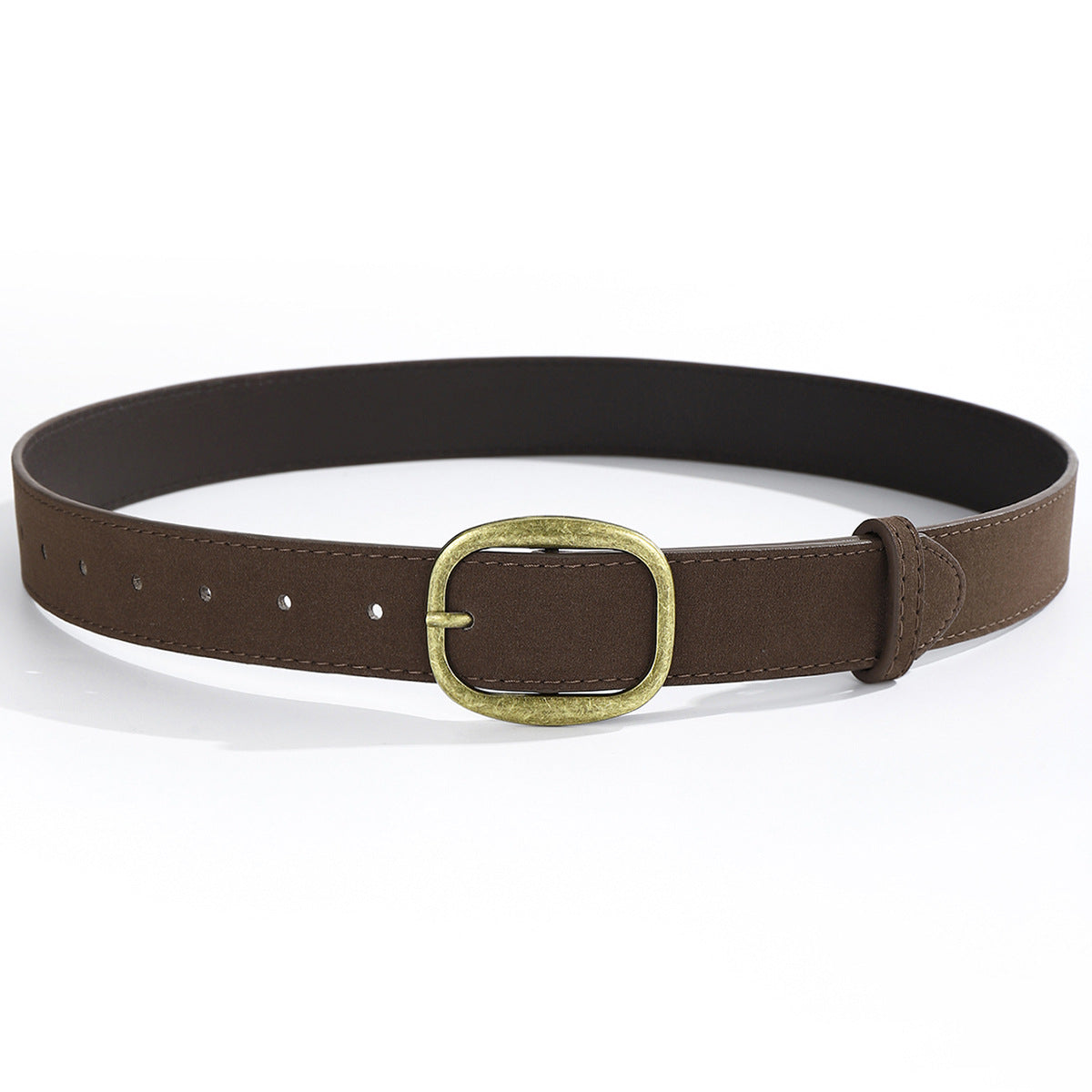 Blavique Brown PU Leather Belt with Metal Buckle