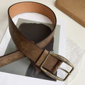 Blavique Brown Laser Engraved PU Leather Belt