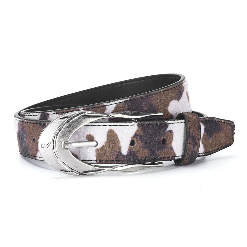 Blavique Leopard Print PU Leather Belt