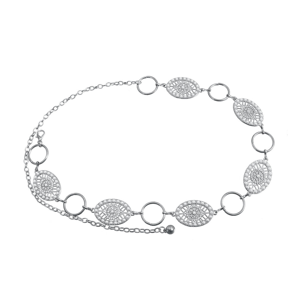 Blavique Gold Silver Tone Metal Waist Chain Belt for Women