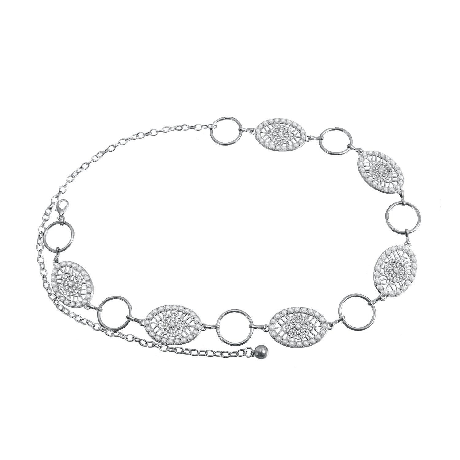Blavique Gold Silver Tone Metal Waist Chain Belt for Women