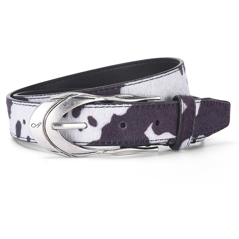Blavique Leopard Print PU Leather Belt