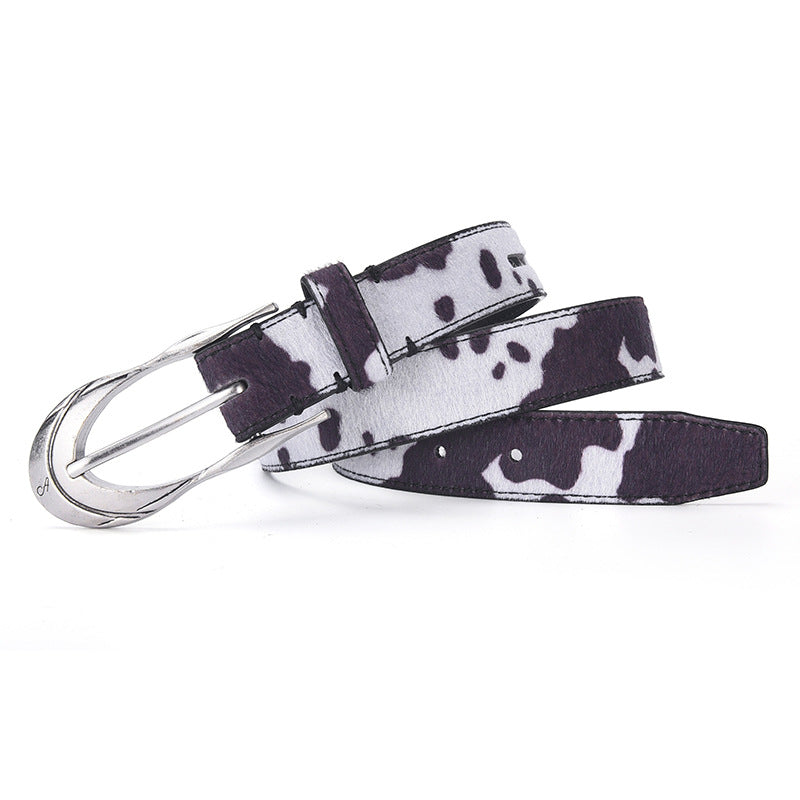 Blavique Leopard Print PU Leather Belt