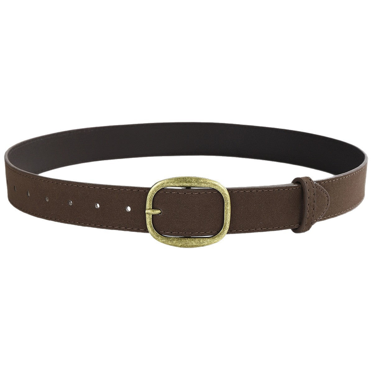Blavique Brown PU Leather Belt with Metal Buckle