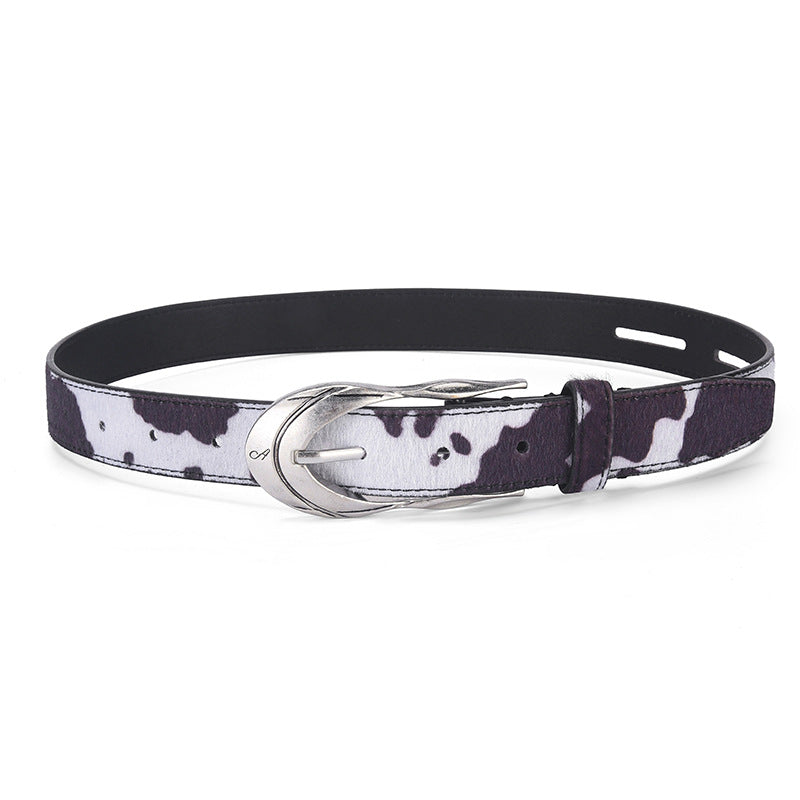 Blavique Leopard Print PU Leather Belt